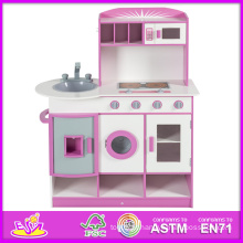 2014 De Madeira Play Toy Cozinha para Crianças, Linda De Madeira papel Play Toy Cozinha para Crianças, Design Moderno DIY Brinquedo Cozinha W10c075b